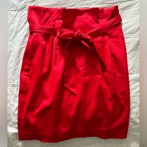 NWT Express High Rise Red Satin Pencil Mini Skirt